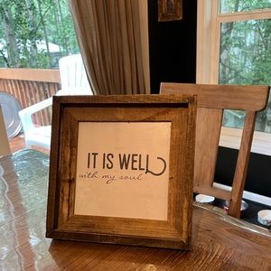 Rustic Framed Picture Verse It is Well With My Soul Farmhouse